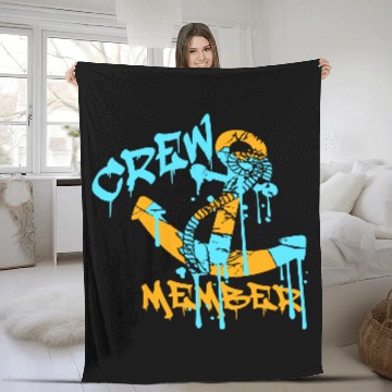 Discover Sailing Crew Member Anchor Graffiti Spray Drops Fleece Blankets