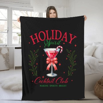 Discover Holiday Spirit Cocktail Club Fleece Blankets