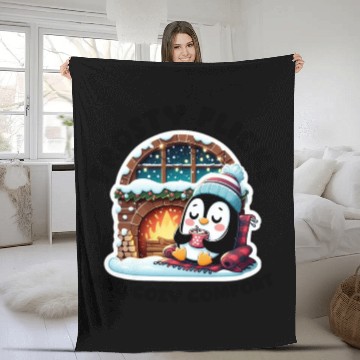 Discover Funny penguin Christmas Fleece Blankets