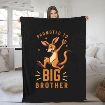 Discover Promoted to Big Brother - Funny Kangaroo Australia Fleece Blankets