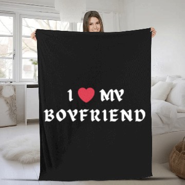 Discover I Love My Boyfriend Fleece Blankets