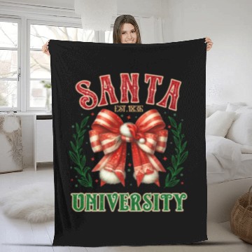 Discover Santa University Christmas, Merry Christmas Fleece Blankets