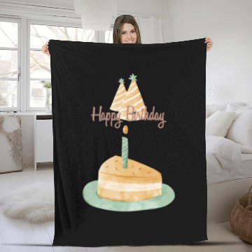 Discover card neutral pale watercolor style birthday Fleece Blankets