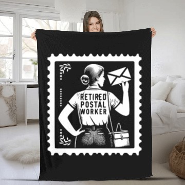 Discover Mail Lady Retired Postal Worker Fleece Blankets