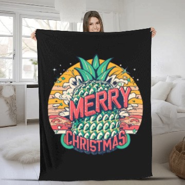 Discover Pineapple Christmas Fleece Blankets