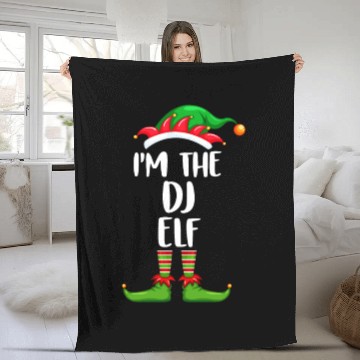Discover I'm The Dj Elf Fleece Blankets Matching Family Christmas