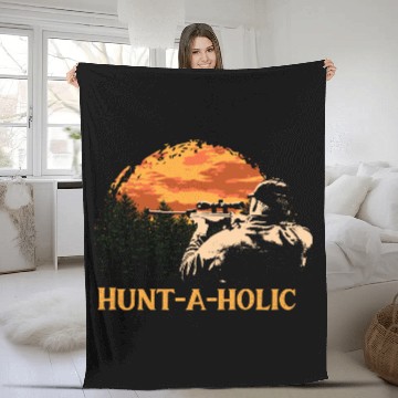 Discover Hunt a holic Deer Hunting Elk Hunter Spearfishing Fleece Blankets