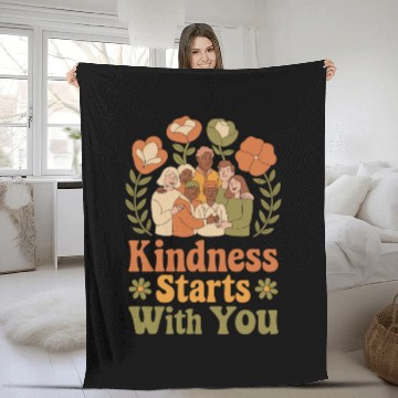Discover Kindness Starts With You - Diverse Community Fleece Blankets
