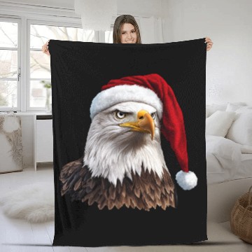 Discover Eagle Christmas / Santa Claus eagle Fleece Blankets