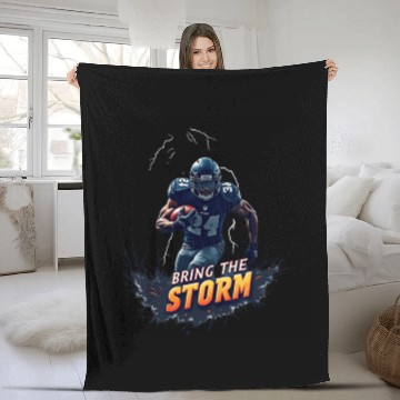 Discover Bring the Storm: Electrifying Football Action Fleece Blankets