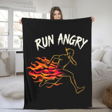 Discover Run Angry: Fueled by Fire Fleece Blankets