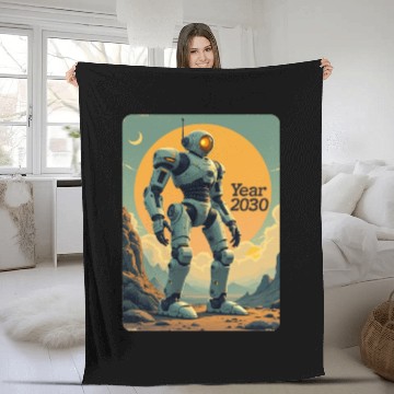 Discover Robots in 2030: The Future of Technology Fleece Blankets