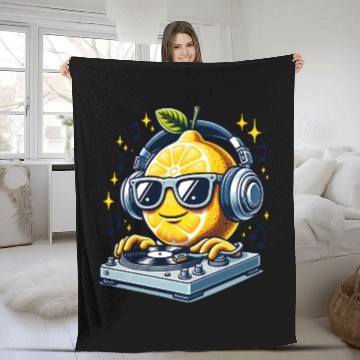 Discover DJ Lemon Groove with Headphones and Turntable Fleece Blankets