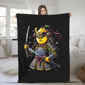Discover Samurai Lemon Warrior Blossom Art Fleece Blankets