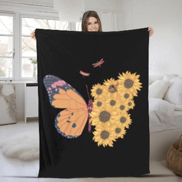 Discover Butterfly design products Fleece Blankets