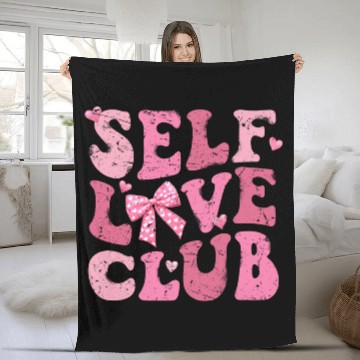 Discover Self Love Club, Valentine Retro Fleece Blankets