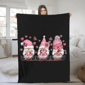 Discover Gnomes Valentines Revelin Fleece Blankets