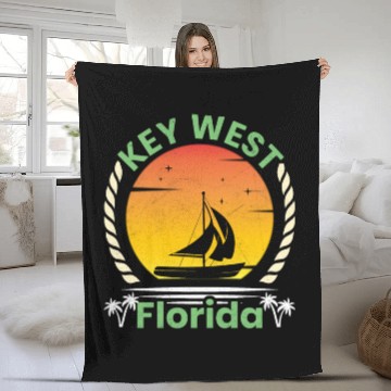 Discover KEY-WEST FLORDIA Sailing West Keys Sailing Outfit Fleece Blankets