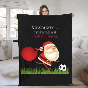 Discover Christmas Santa Football Player Fleece Blankets