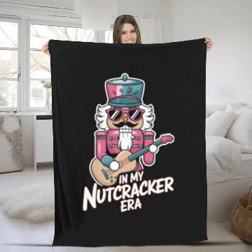 Discover In My Nutcracker Era Nutcracker With Guitar Fleece Blankets