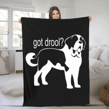 Discover Got Drool? Funny Saint Bernard Dog Fleece Blankets