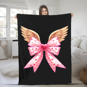 Discover Cupid Bow, Valentine Retro Fleece Blankets
