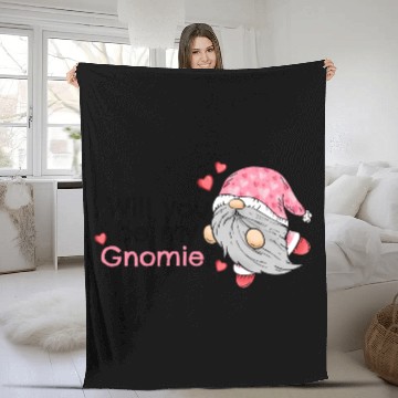 Discover Gnomes Valentines Revelin, Valentines Retro Fleece Blankets