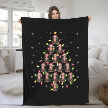 Discover Monkey Santa Christmas Tree Lights Ugly Sweater Fleece Blankets