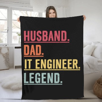 Discover Husband Dad Engineer Legend Birthday Gift Fleece Blankets
