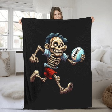 Discover Rugby skeletons Fleece Blankets