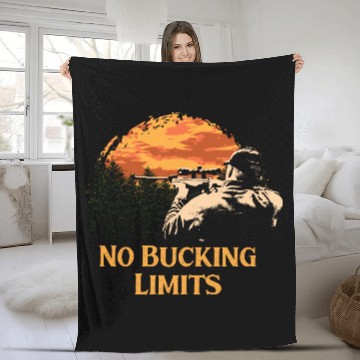 Discover No Bucking Limits Deer Hunting Elk Hunter Wild Ani Fleece Blankets