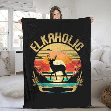 Discover Elk Hunting Elkaholic Hunters Fleece Blankets