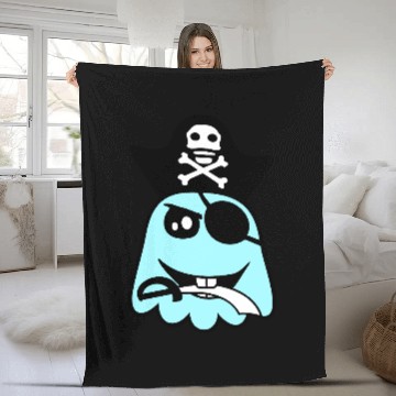 Discover Funny Pirate Ghost Evil Cool Captain Halloween Fun Fleece Blankets