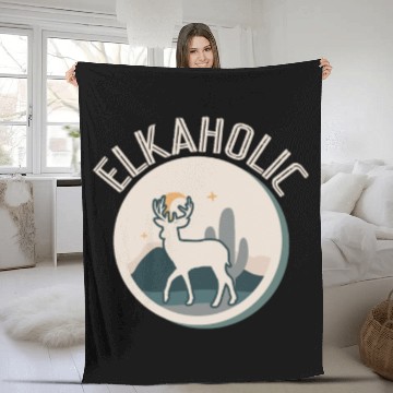 Discover Elk Hunting Elkaholic Hunters Fleece Blankets