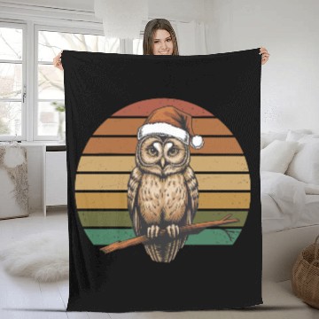 Discover Christmas Owl Fleece Blankets