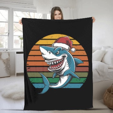Discover Christmas Shark Fleece Blankets