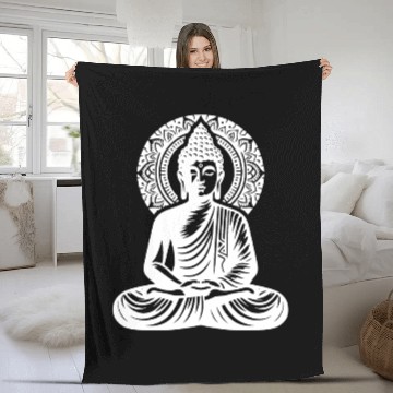 Discover Buddha Yoga Deep Meditation And Calm Centering Fleece Blankets
