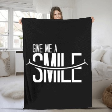 Discover Smile white Fleece Blankets