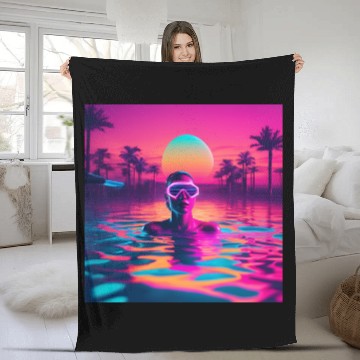 Discover Diving in the Ocean Fleece Blankets
