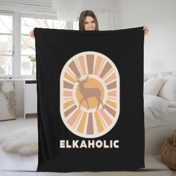 Discover Elk Hunting Elkaholic Hunters Fleece Blankets