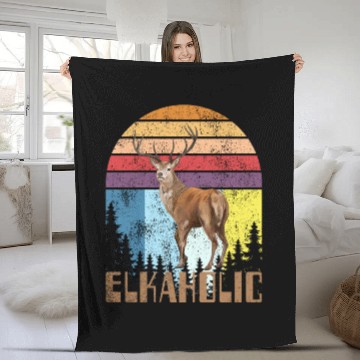 Discover Elk Hunting Elkaholic Hunters Fleece Blankets