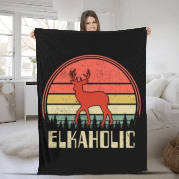 Discover Elk Hunting Elkaholic Hunters Fleece Blankets