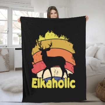 Discover Elk Hunting Elkaholic Hunters Fleece Blankets