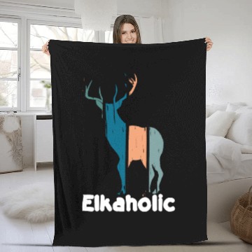 Discover Elk Hunting Elkaholic Hunters Fleece Blankets