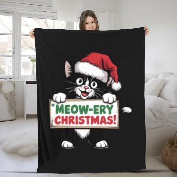 Discover Meow-ery Christmas Fleece Blankets