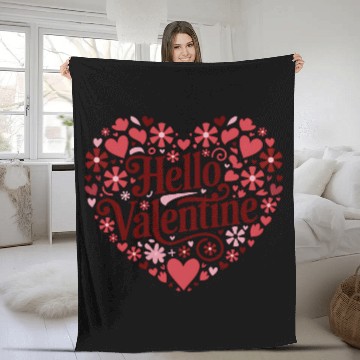 Discover Hello Valentine Sublimation Fleece Blankets