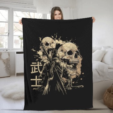 Discover Asia Samurai Asian Fleece Blankets