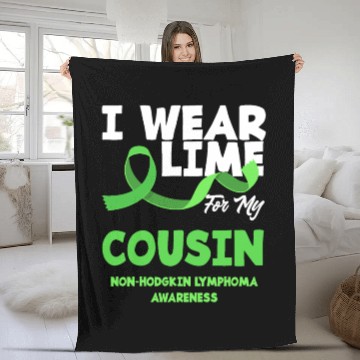 Discover Non-Hodgkin Lymphoma Awareness Wear Lime Cousin Fleece Blankets