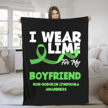 Discover Non-Hodgkin Lymphoma Awareness Wear Lime Boyfriend Fleece Blankets