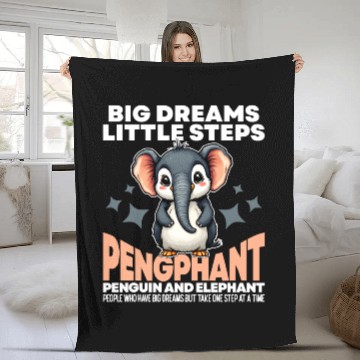 Discover BIG DREAMS LITTLE STEPS - PENGUIN AND ELEPHANT Fleece Blankets